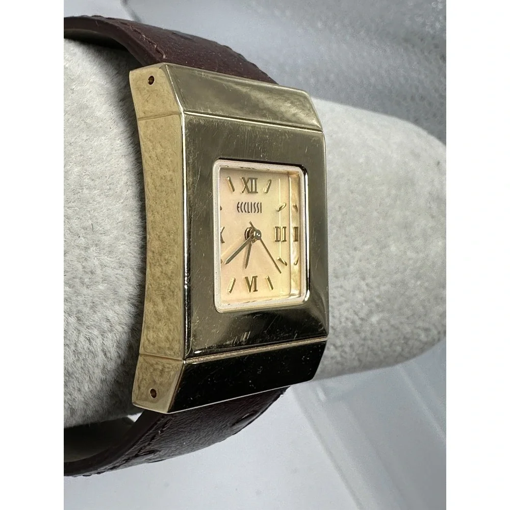 Ecclissi 80215 New Battery Gold Tone Ladies MOP‎ Watch 25MM 7